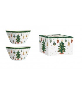 SET 2 BOLS 14CM PORCELAINE AROUND CHRISTMAS TREE SET 2 BOLS 14CM PORCELAINE AROUND CHRISTMAS TREE