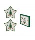 SET 2 PLATS ETOILES 15.5CM PORCELAINE CHRISTMAS TREE
