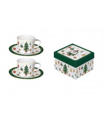 SET 2 TASSES EXPRESSO 90ML AROUND CHRISTMAS TREE