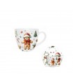 MUG 460ML PANIER CHRISTMAS CUTIES SET DE 4