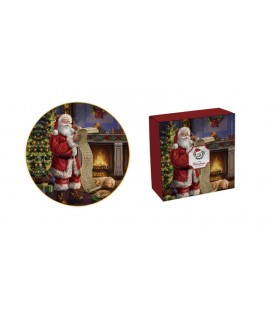 PLAT 27CM PORCELAINE SANTA LETTER C2
