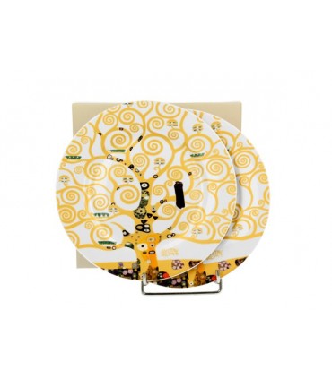 SET 2 ASS DESSERT KLIMT TREE OF LIFE ECRU DIAM 19.2 C2