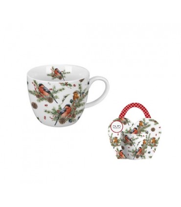 MUG 460ML PANIER CHRISTMAS BIRDS SET DE 4