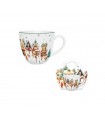 MUG 460ML PANIER CHRISTMAS VILLAGE SET DE 4