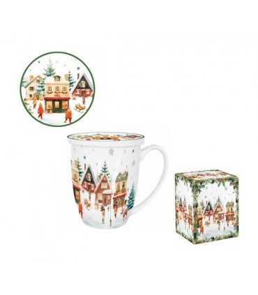 TISANIERE FILTRE 430ML CHRISTMAS VILLAGE C3