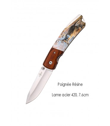 COUTEAU DE POCHE CERF LAME ACIER 7.5CM