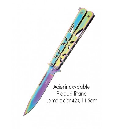 COUTEAU PAPILLON ACIER INOXYDABLE 9.5CM