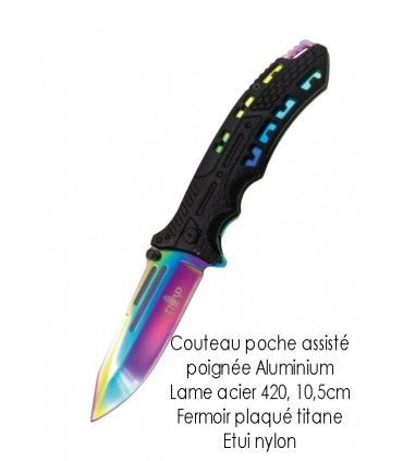 COUTEAU ASSISTE ALU LAME ACIER 420 10.5CM