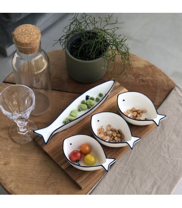 SET 4 COUPELLES POISSON 29X19X6 