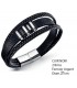 BRACELET CUIR NOIR 2 BRINS D.21CM C2