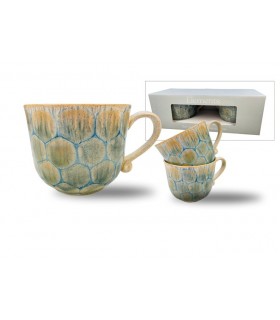 DEJEUNER 450ML REACTIVE GLAZE BLEU SET DE 2