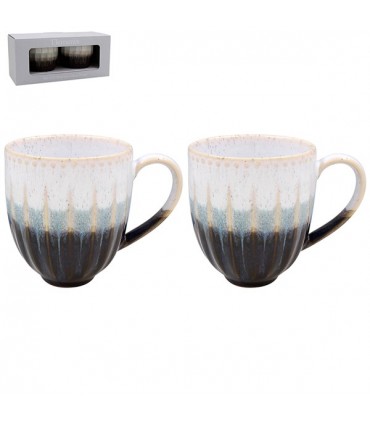 MUG REACTIVE GLAZE 400ML SET DE 2 ASS