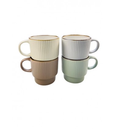 MUG 350ML REACTIVE GLAZE SET DE 4 ASS
