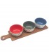 SET 3 COUPELLES APERITIF+PLAT BOIS 45X12X7