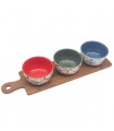 SET 3 COUPELLES APERITIF+PLAT BOIS 45X12X7