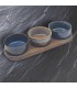 SET 3 COUPELLES APERITIF+PLAT BOIS 28X10X5 C2