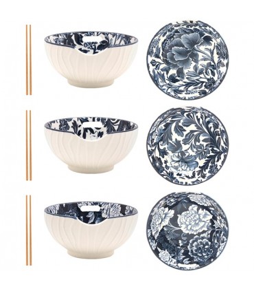 BOL CERAMIQUE FLEUR+BAGUETTES 13X13X7 C6 ASS