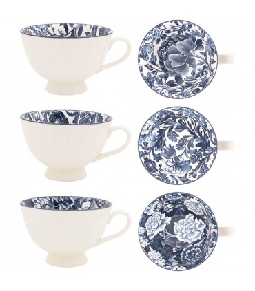 MUG CERAMIQUE FLEUR 450ML SET DE 3 ASS