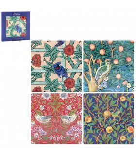 SET 4 COASTERS CERAM W.MORRIS STR THIEF ASS 11X11 C4