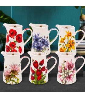 PICHET FLEURS 15X7X15 550ML SET DE 6 ASS PICHET FLEURS 15X7X15 550ML SET DE 6 ASS