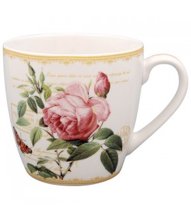 MUG DEJEUNER REDOUTE ROSE 450ML SET DE 6