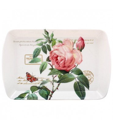 PLATEAU PM REDOUTE ROSE C6 24X15