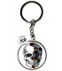 PORTE CLEFS ROND CRANE FLEURS 3.5X9CM C12