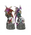 DRAGON + BOULE VERRE SET DE 2 ASS H.20