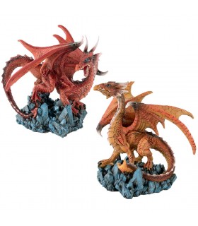 SET 2 DRAGONS ORANGE/ROUGE 16X10.5X16 SET 2 DRAGONS ORANGE/ROUGE 16X10.5X16