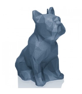 BOUGIE BULLDOG ORIGAMI BLEU JEAN 24H 15X7.5X13