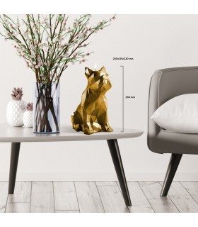 BOUGIE BULLDOG ORIGAMI GOLD 100H 25X12.5X22