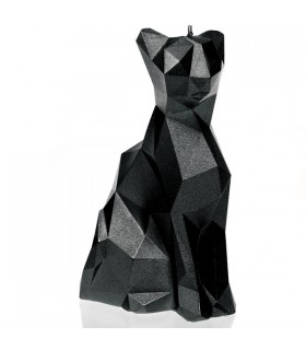 BOUGIE CHAT ORIGAMI NOIR MAT 35H 18X10X7.6