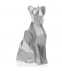 BOUGIE CHAT ORIGAMI SILVER 35H 18X10X7.6