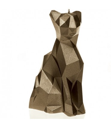 BOUGIE CHAT ORIGAMI BRASS 35H 18X10X7.6