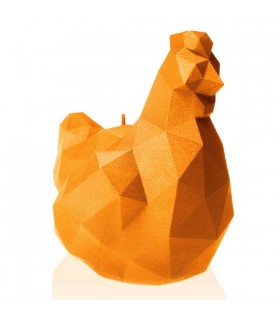 BOUGIE POULE ORIGAMI ORANGE 70H 15X11.5X15.5