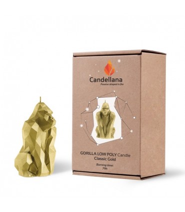 BOUGIE GORILLE ORIGAMI GOLD 79H 9.5X10X15.5