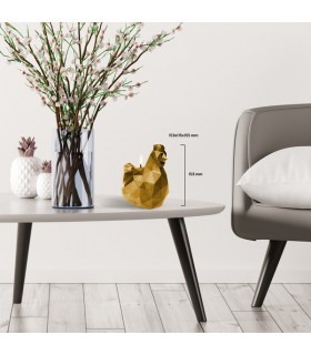 BOUGIE POULE ORIGAMI GOLD 70H 15X11.5X15.5