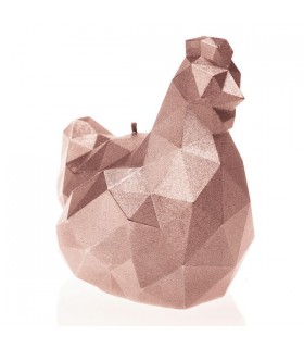 BOUGIE POULE ORIGAMI ROSE GOLD 70H 15X11.5X15.5