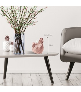 BOUGIE POULE ORIGAMI ROSE GOLD 70H 15X11.5X15.5