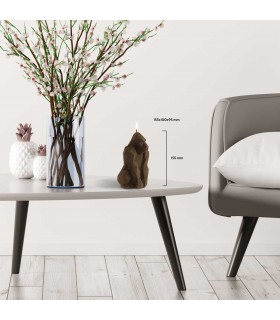 BOUGIE GORILLE ORIGAMI MARRON 79H 9.5X10X15.5