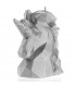 BOUGIE LICORNE ORIGAMI SILVER 74H 7X13.5X14
