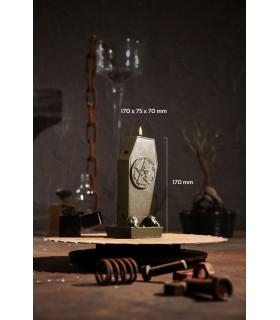 BOUGIE CERCUEIL BRASS 35H 17X7.5X7