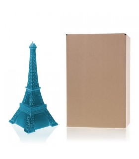 BOUGIE TOUR EIFFEL BLEU METAL 70H 33X14.5X14.5