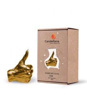 BOUGIE MAIN POUCE GOLD 30H 17.5X13X7 BOUGIE MAIN POUCE GOLD 30H 17.5X13X7