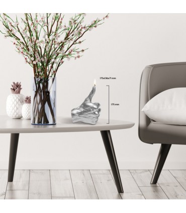 BOUGIE MAIN POUCE SILVER 30H 17.5X13X7