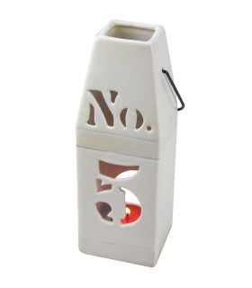 LANTERNE CERAMIQUE N°5 BLANC 8X8X23 C4 LANTERNE CERAMIQUE N°5 BLANC 8X8X23 C4