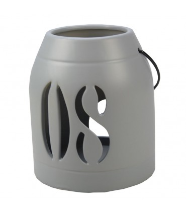 LANTERNE CERAMIQUE N°8 GRIS 12X12X14 C2