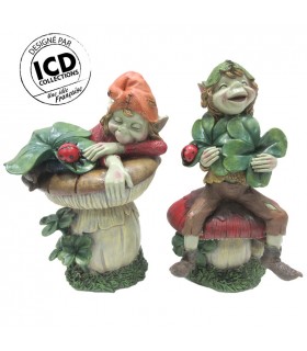 ELFE PORTE BONHEUR CHAMPIGNON 16X12X24 SET DE 2 ELFE PORTE BONHEUR CHAMPIGNON 16X12X24 SET DE 2