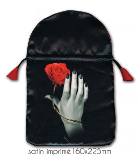 POCHETTE SATIN POUR JEU TAROT "ROSE HAND" POCHETTE SATIN POUR JEU TAROT "ROSE HAND"