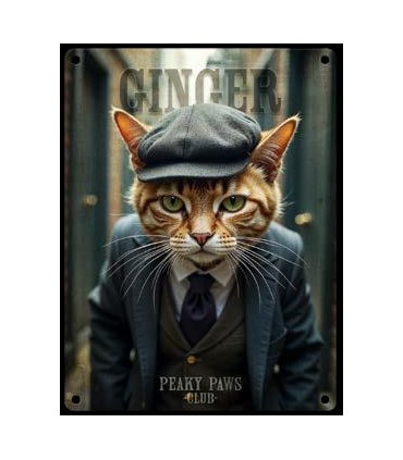 PLAQUE 20X30 CHAT ROUX C2